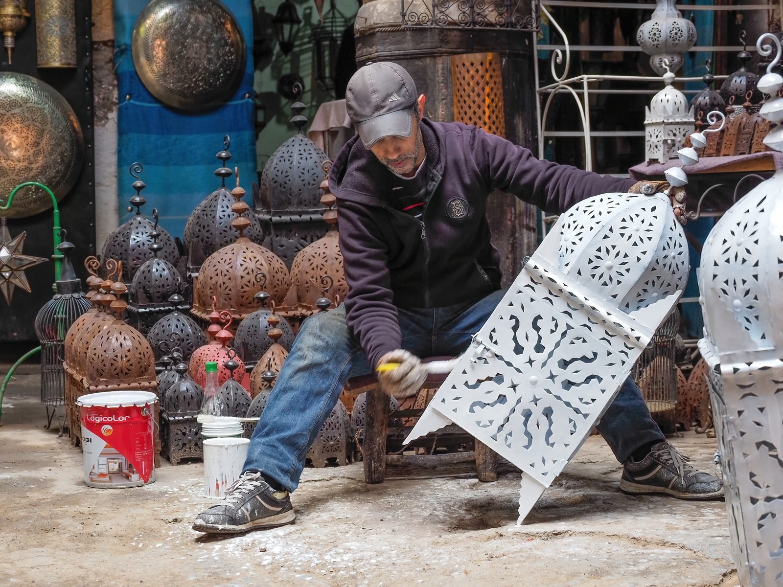 Lantern artisan, Marrakech medina